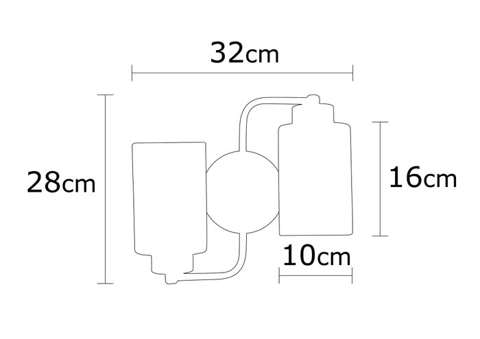 Opviq Balcova - N-345 Lámpara de pared de metal negro